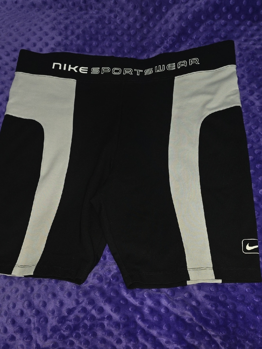 Nike Black and Gray Athletic Womens Bike Shorts